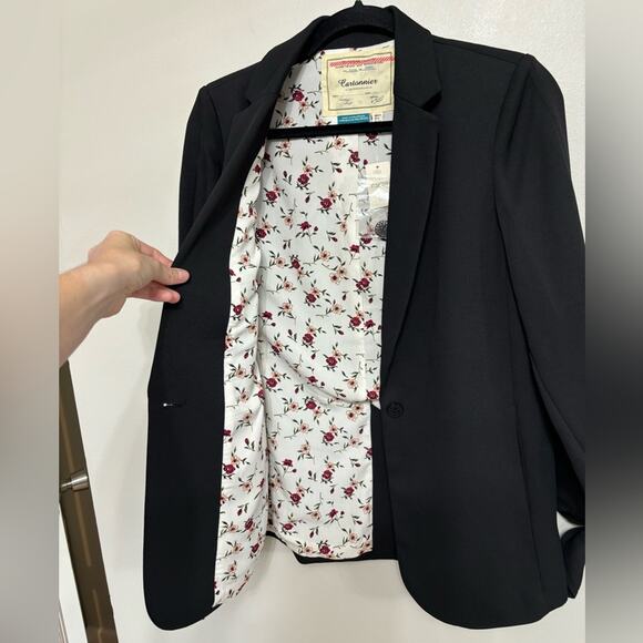 NWT Cartonnier Anthropologie Lloyd Tie Sleeve Easy Blazer in Black - Size 0 - Picture 13 of 13